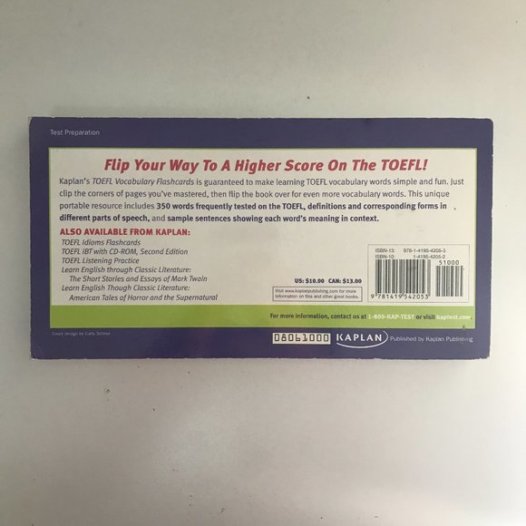 Kaplan TOEFL Vocabulary Flashcards - 1st Edition - Picture 3 of 3